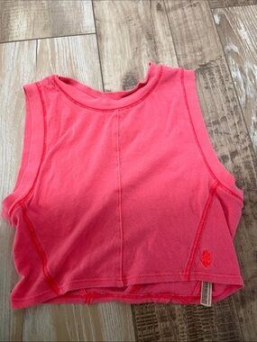 Free People Neon Pink Cropped Tank Top